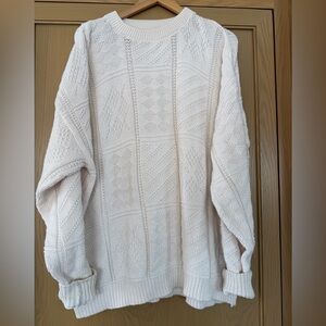Vintage Van Heusen Cotton USA Fisherman Knit Crewneck Pullover / xlg